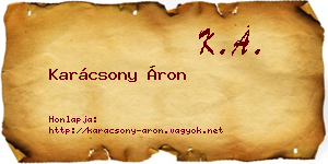 Karácsony Áron névjegykártya
